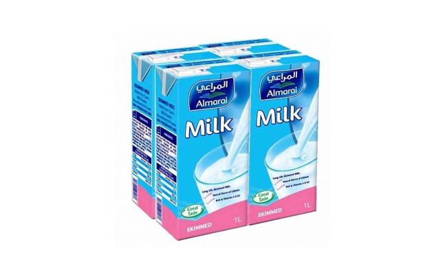 Almarai Milk Fat Free, 1L Pack of 4